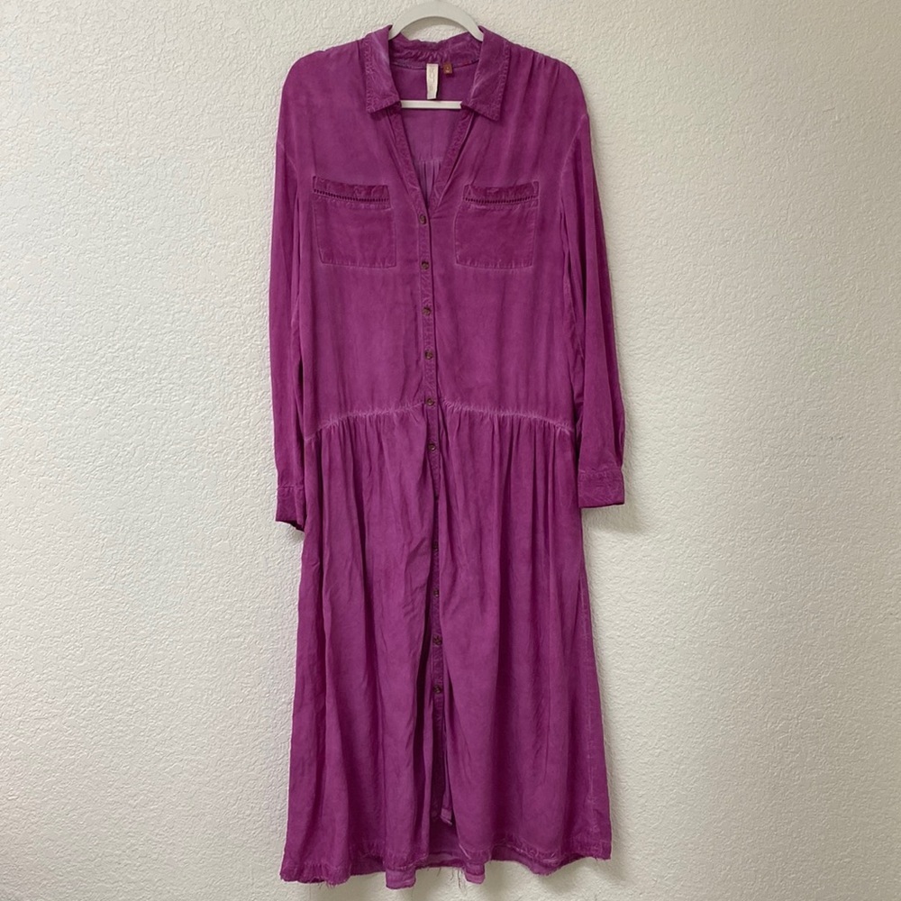 Pilcro Magenta Button-Front Maxi Dress - Picture 4 of 17